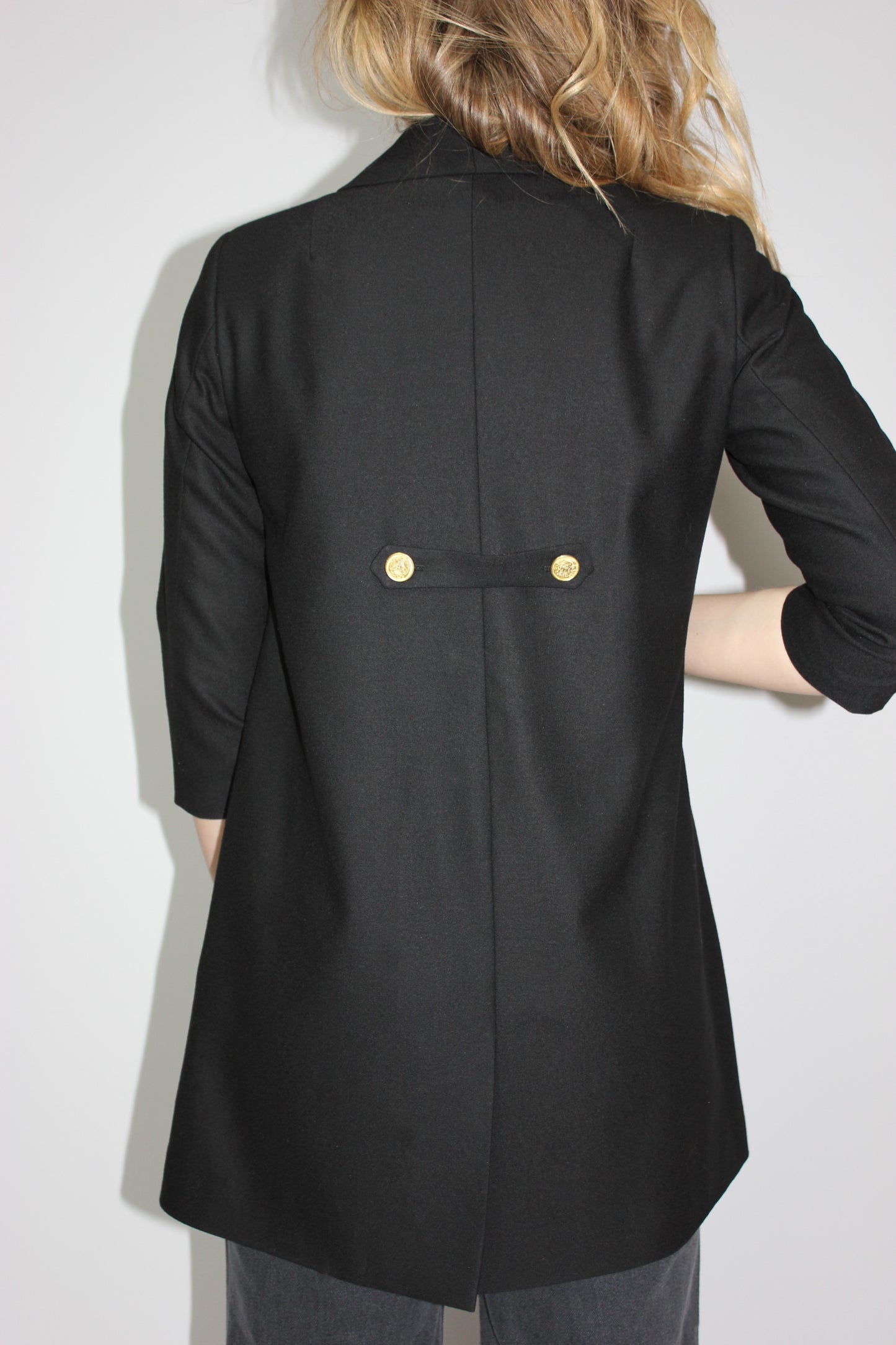 A-line Black Wool Jacket