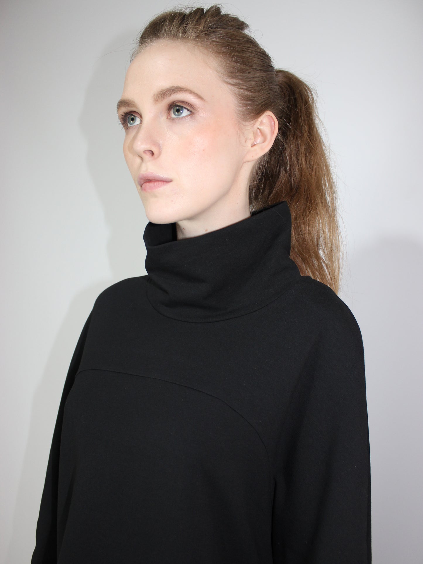 Black Asymmetrical Longsleeve Tunic