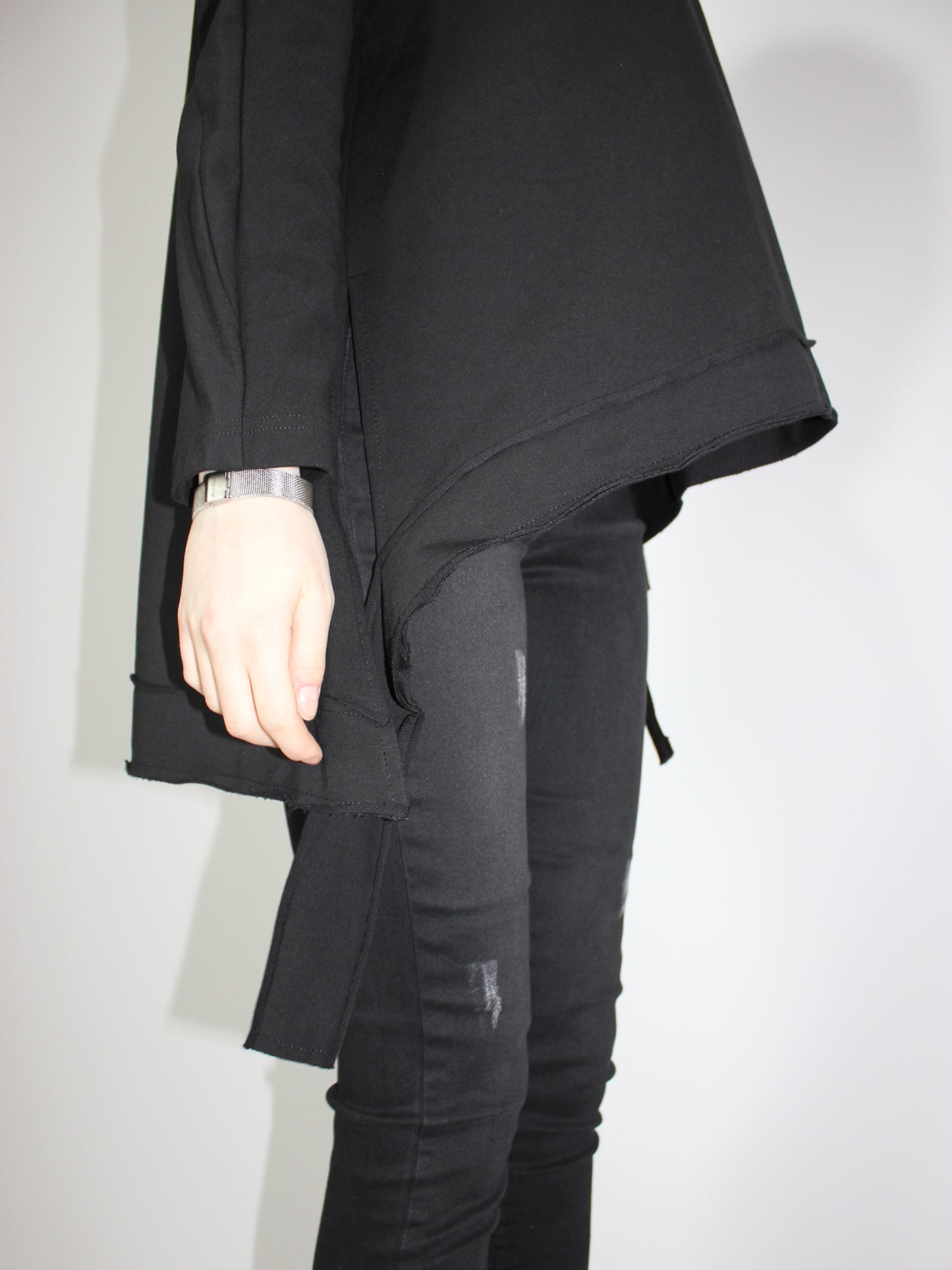 Black Asymmetrical Longsleeve Tunic