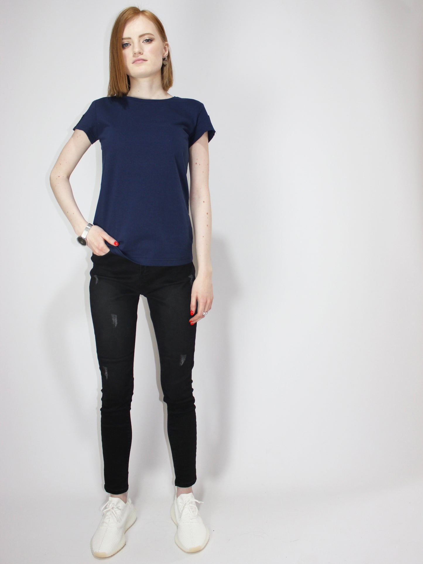 Straight Fit Navy Blue T-Shirt