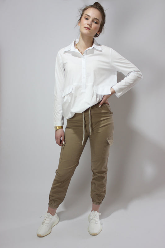 Pantalon cargo beige