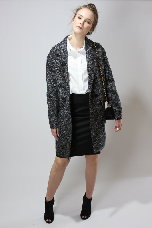 Cocoon Melange Grey Coat