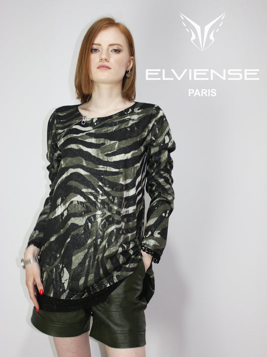 Khaki Green Zebra Tunic