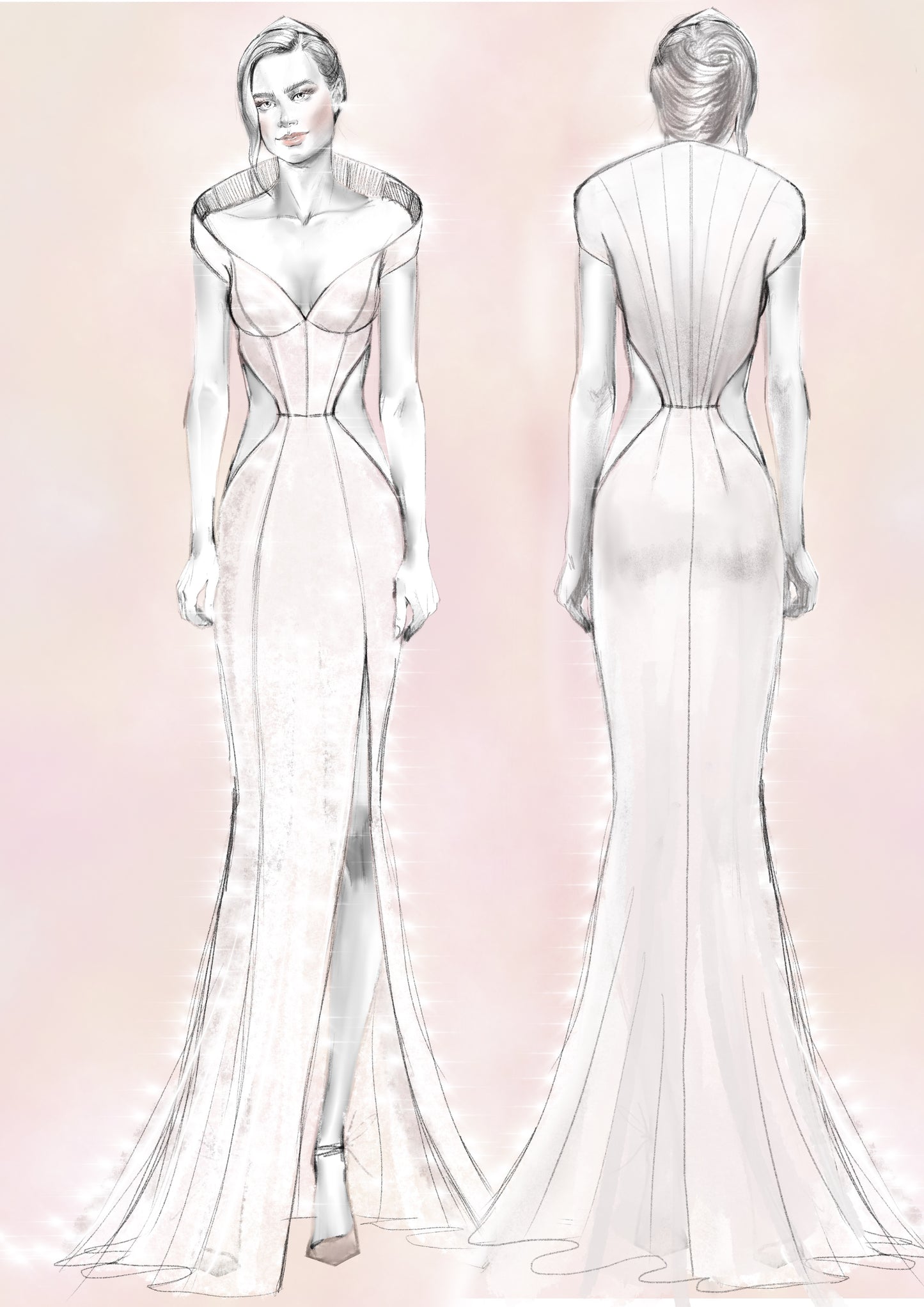 Haute Couture Bridal Evening Gown Pearl