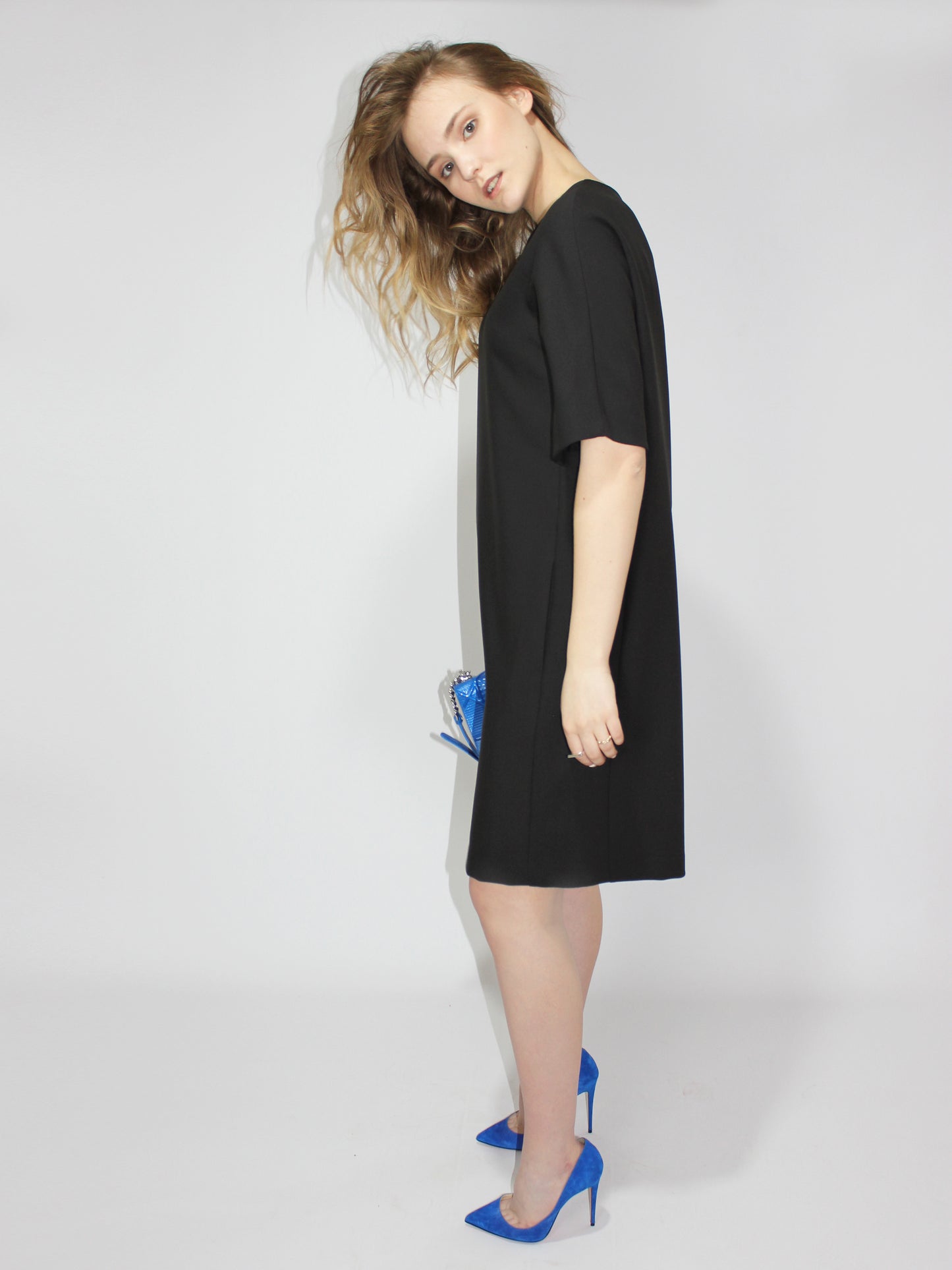 Robe oversize en satin noir