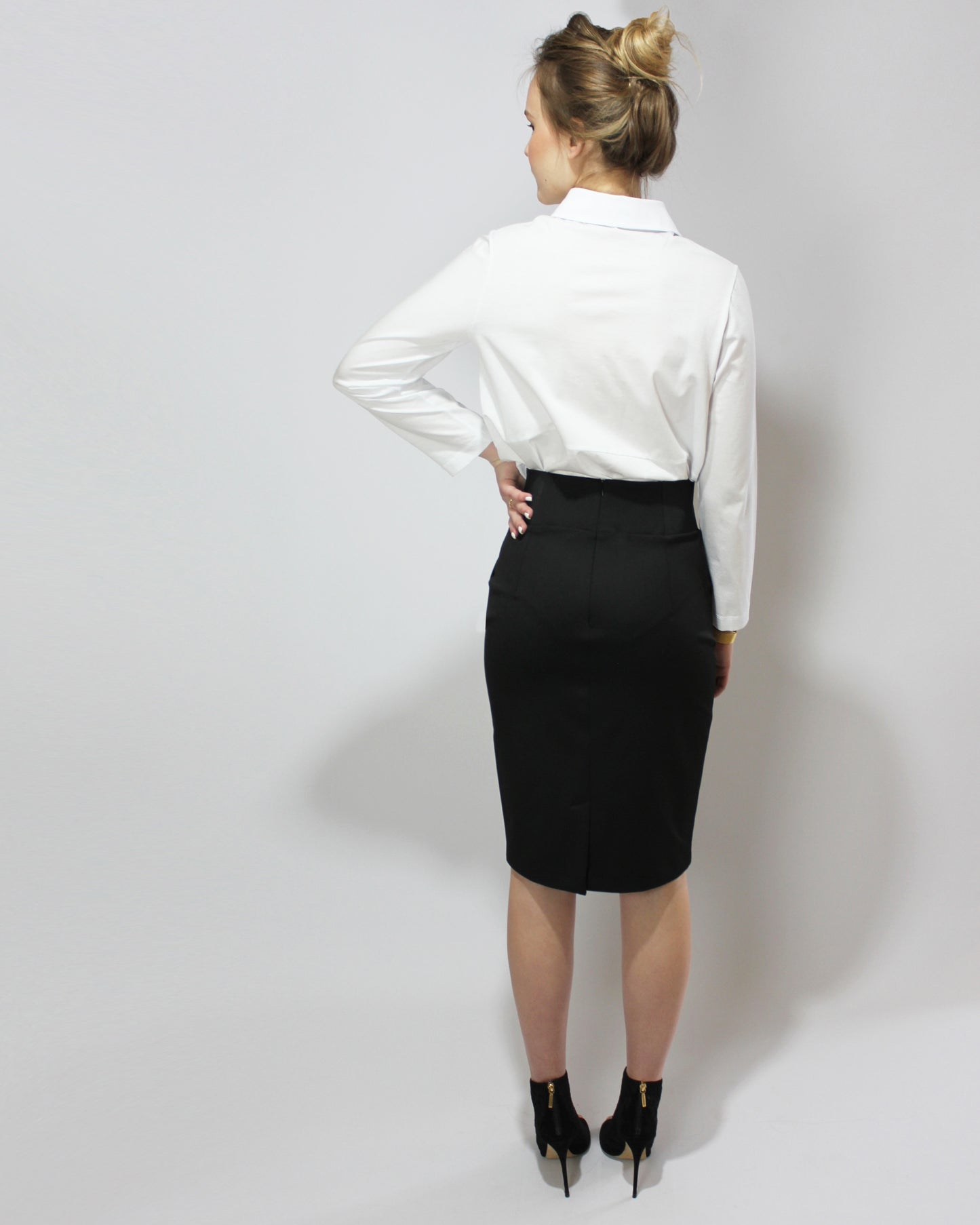 Black Pencil Skirt With Elastic Band