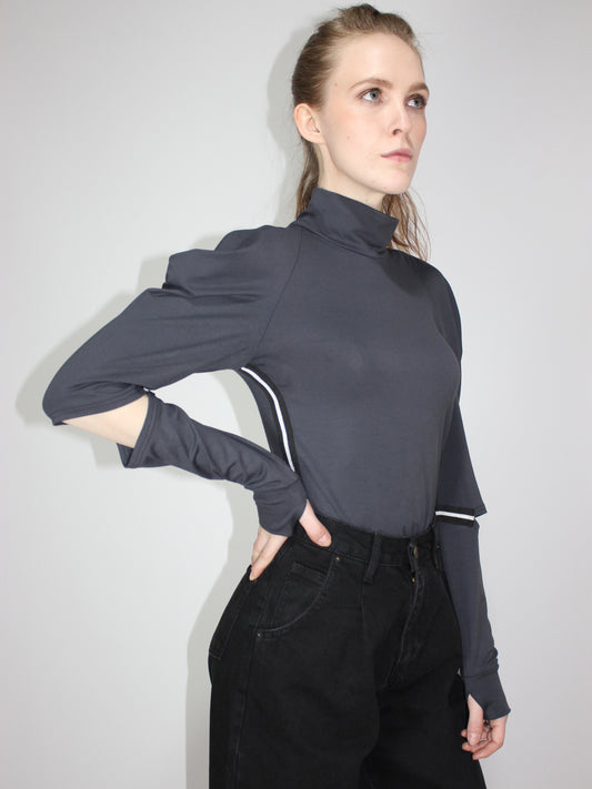 Dark Grey Transformable Turtleneck 6 in 1