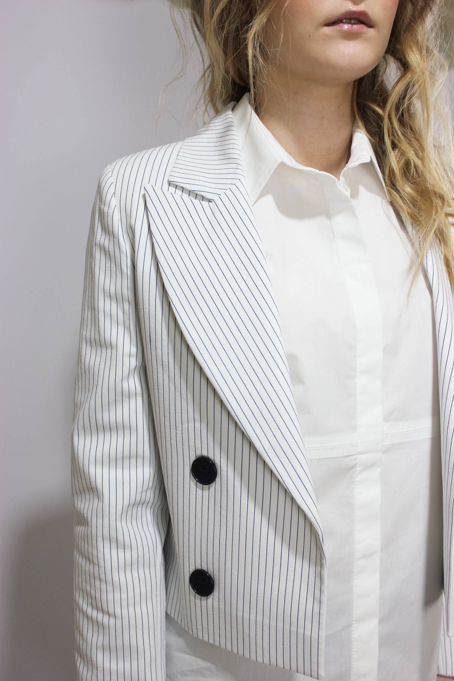 Stripped White Crop Jacket