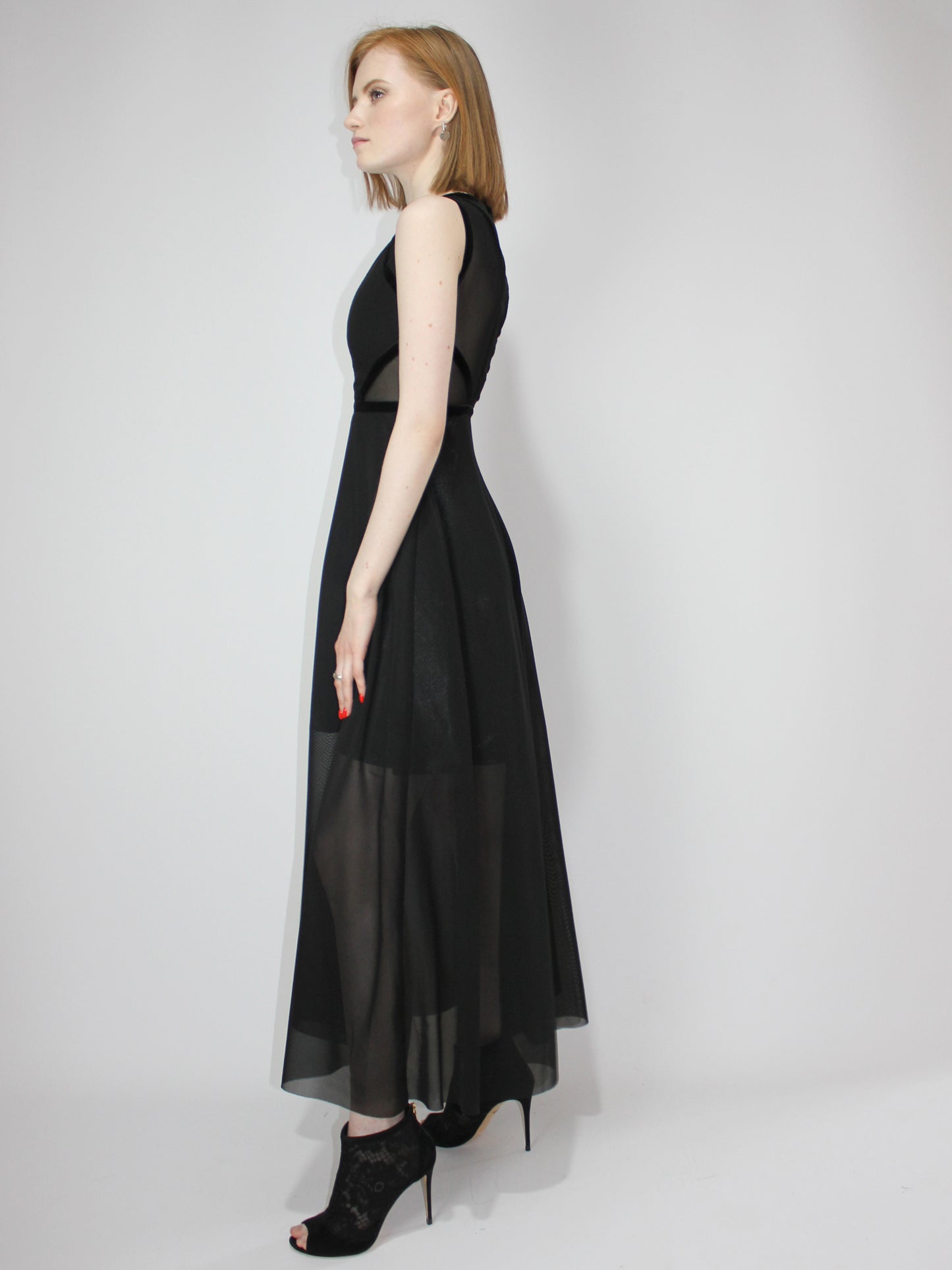 Mesh Evening Dress "Velvet Lines"